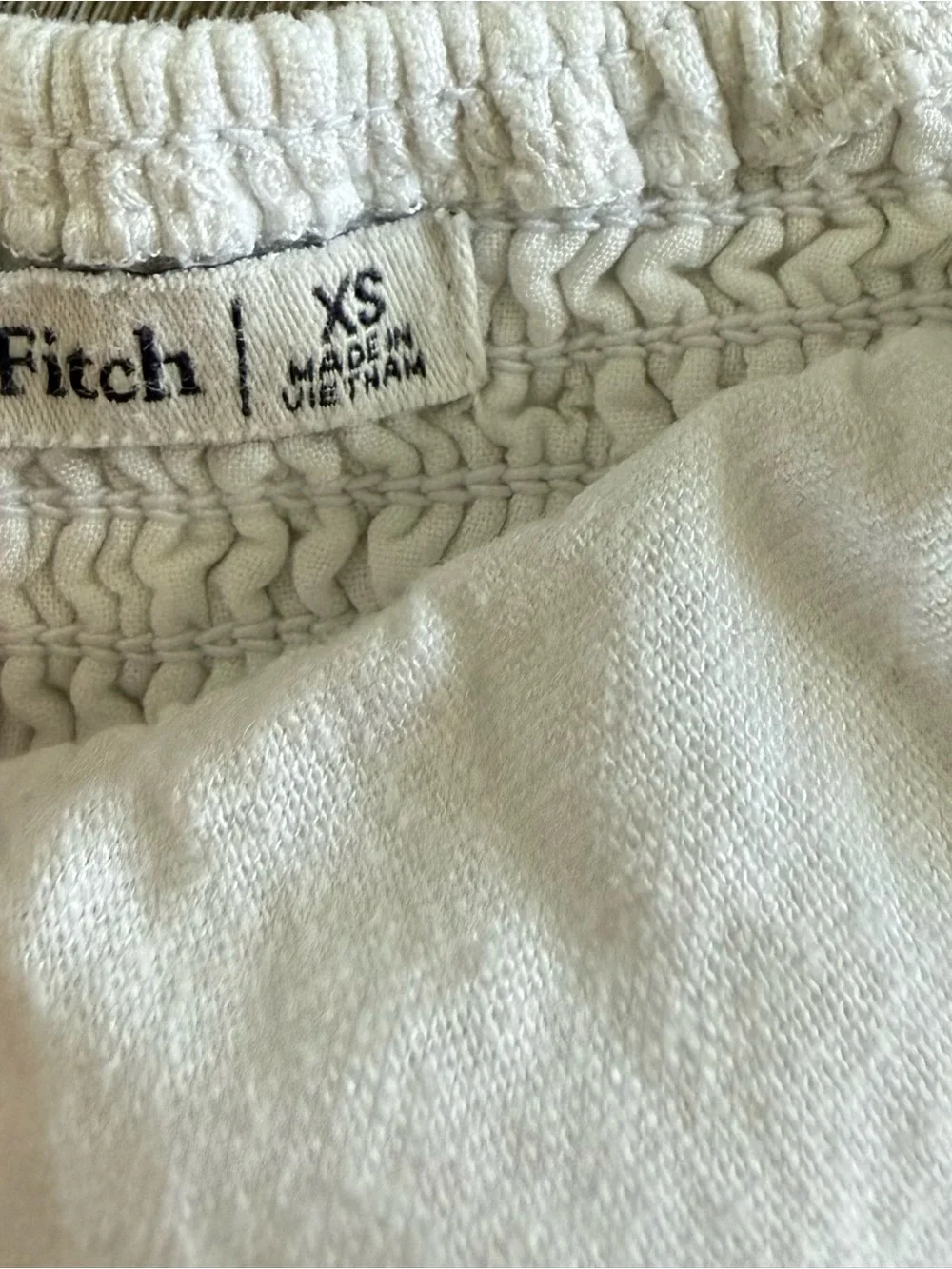Abercrombie & Fitch White Square Neck Puff Sleeve Top